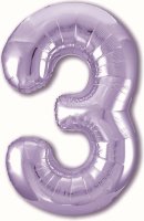 Шар цифра "Сиреневый 3" Agura Slim (Россия)