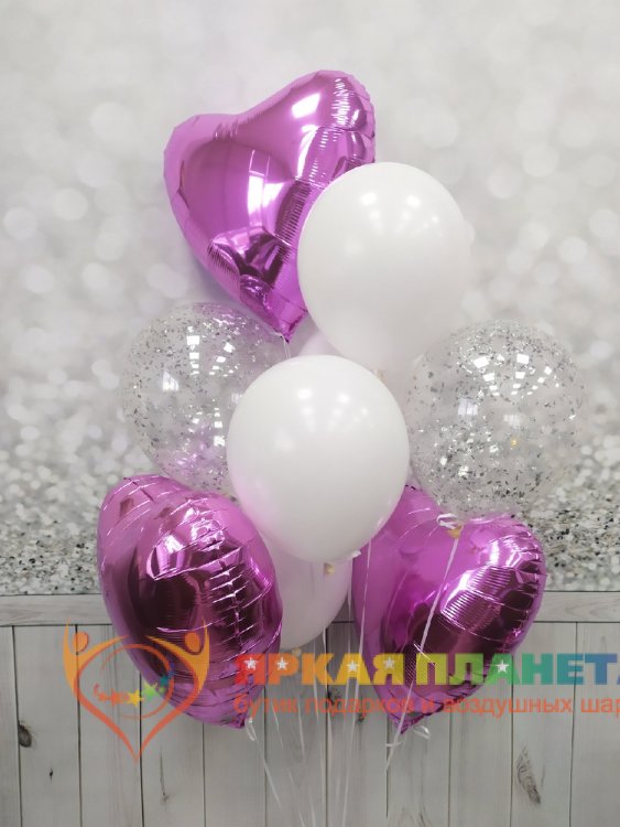 Композиция из шаров с гелием «Сердце снежной королевы»