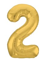 Шар - цифра "Золото 2" Agura Slim (Россия)