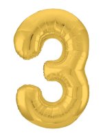 Шар - цифра "Золото 3" Agura Slim (Россия)