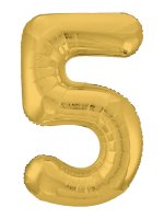 Шар - цифра "Золото 5" Agura Slim (Россия)